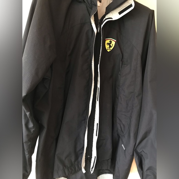 Mens Ferrari Original Lightweight Hooded Jacket, black, XL - Picture 9 of 14
